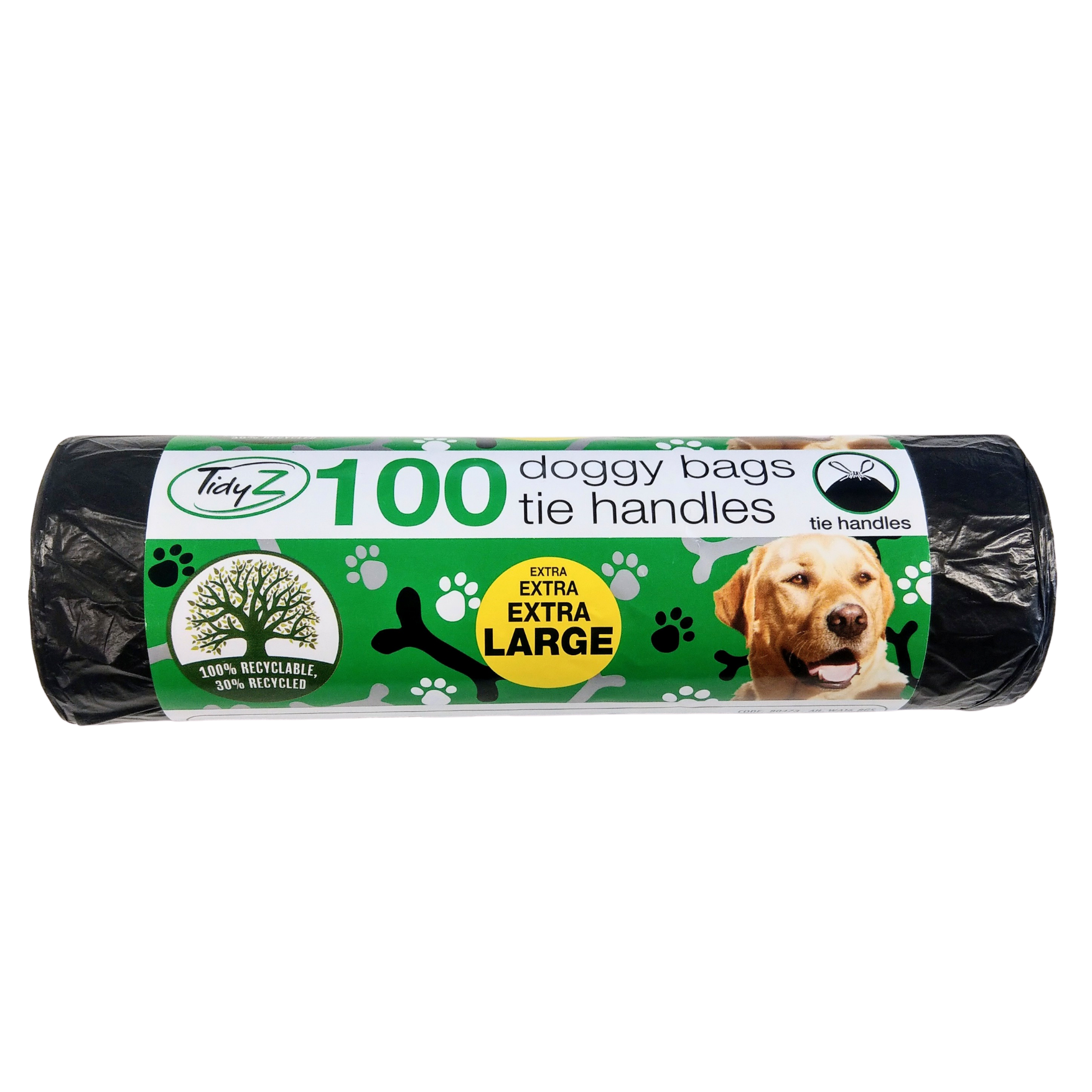 Doggy Bags with Tie Handles 100pk