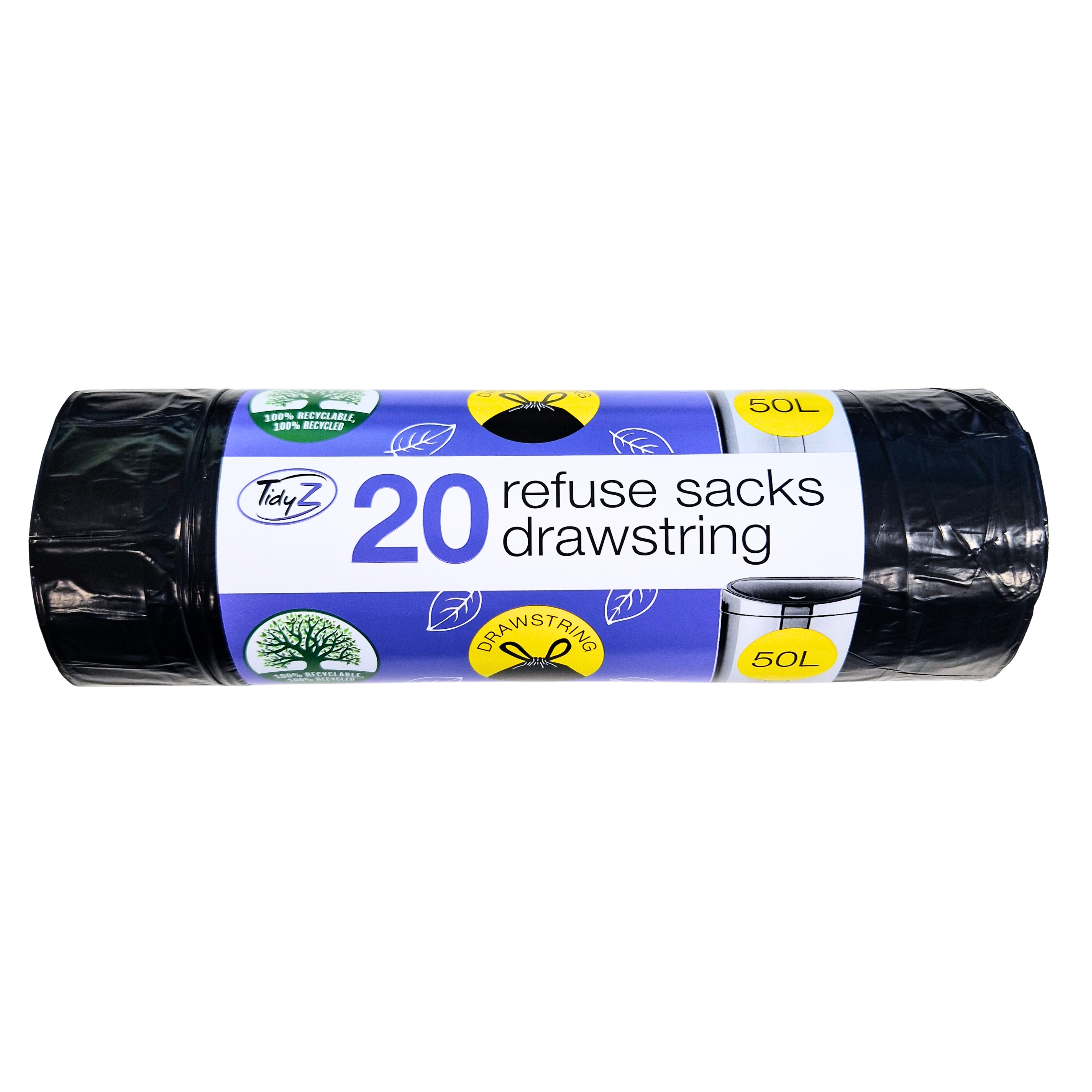Premium Refuse Sacks with Drawstring 50L 20pk