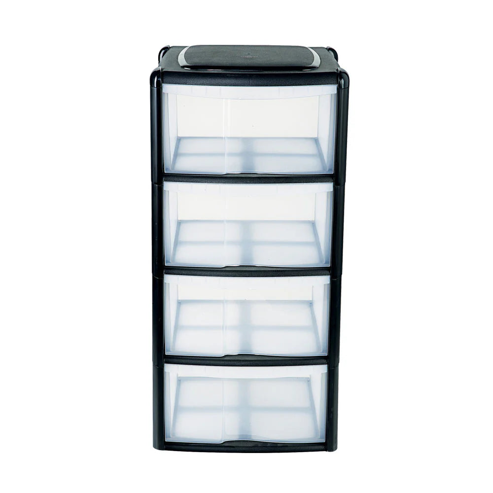 4 Drawer Mini Storage Tower A5 Black