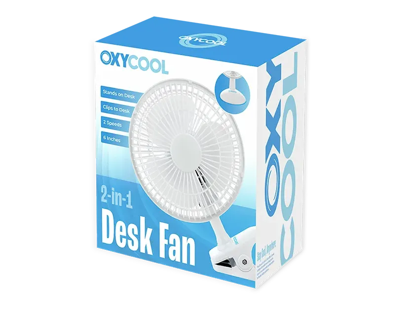 6" 2 in 1 Desk Clip Fan with 2 Speeds
