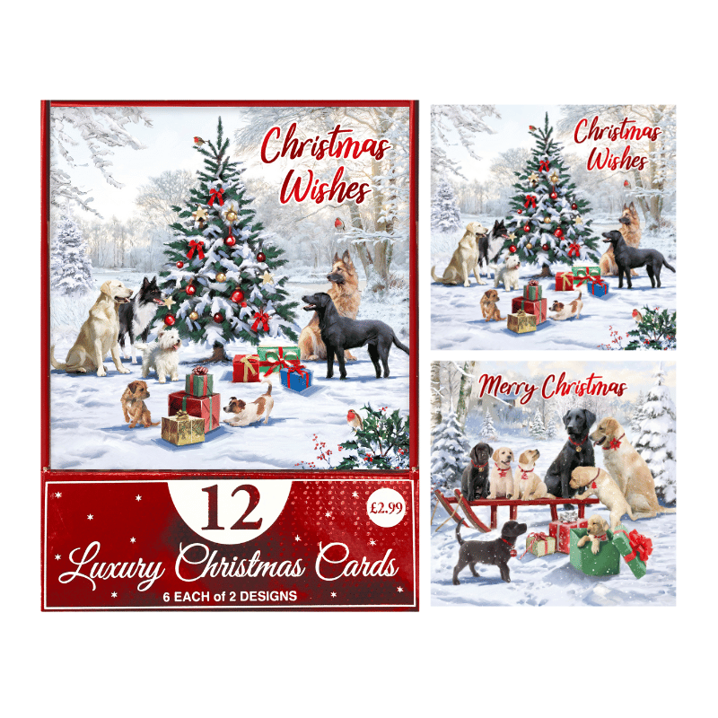 Xmas Dogs Cards 12pk