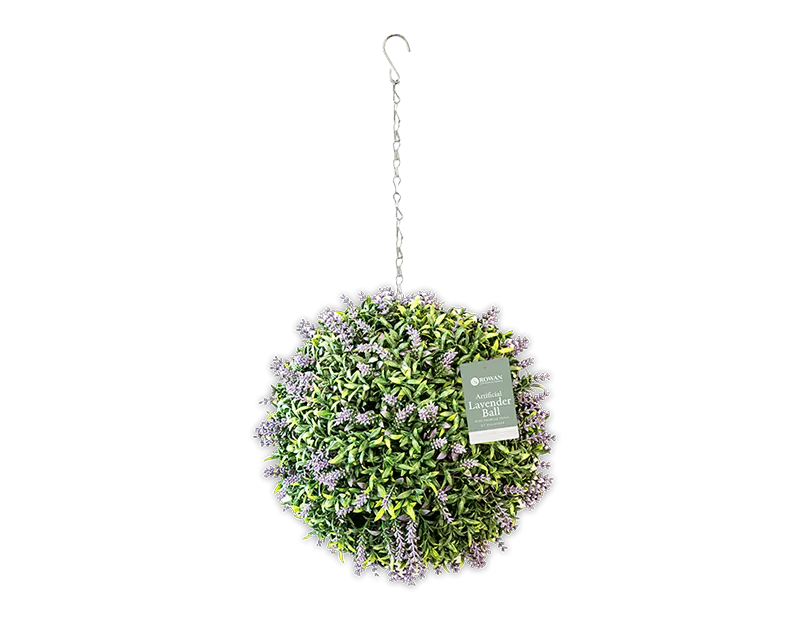 Artificial Lavender Ball with Hanging Chain (27cm)
