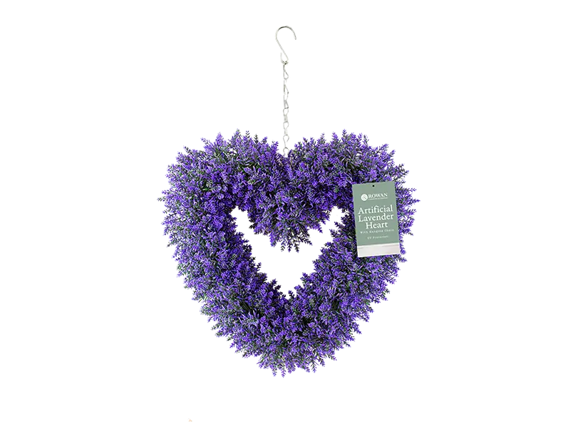 Artificial Lavender Heart with Hanging Chain