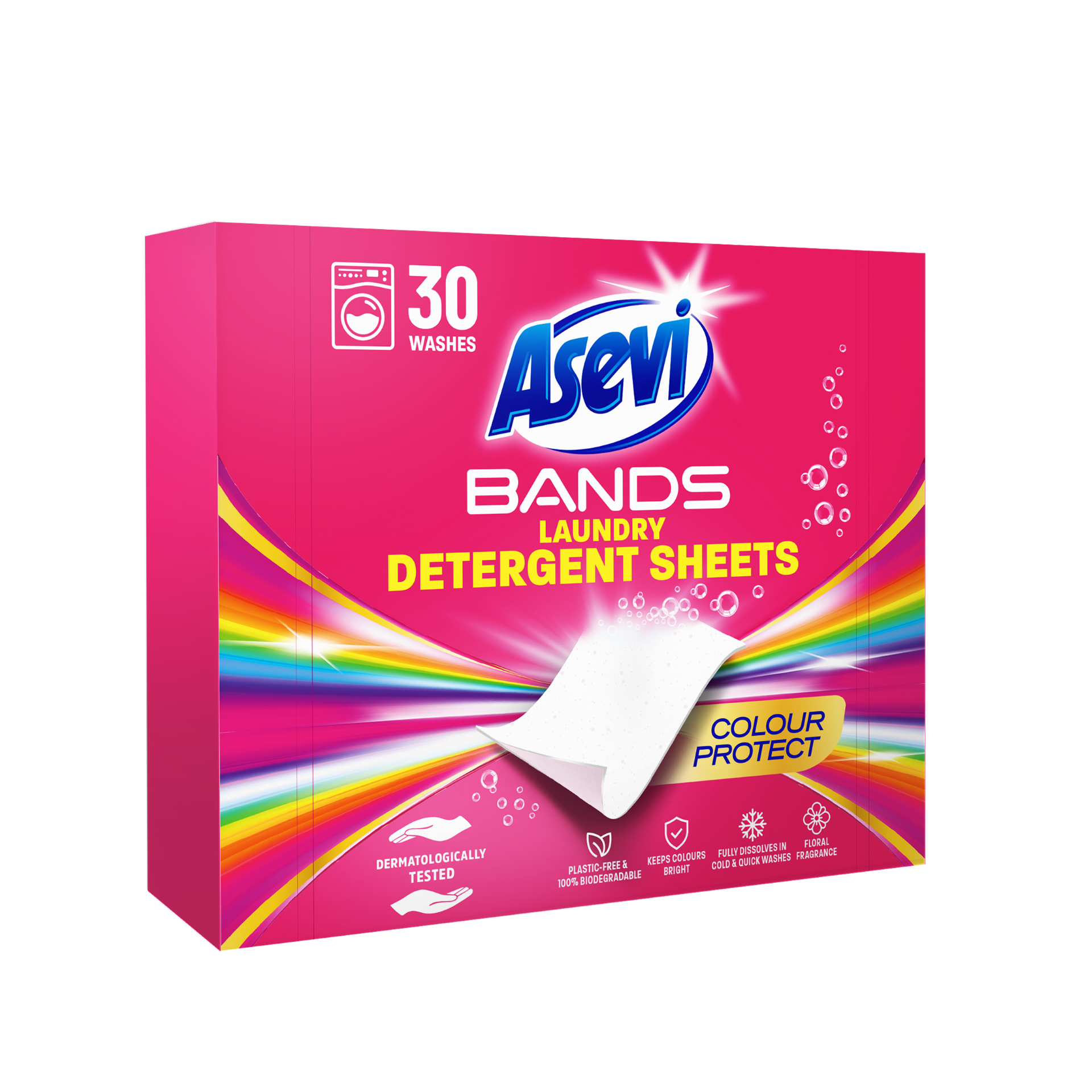 Asevi Bands Colour Detergent Sheets 30s