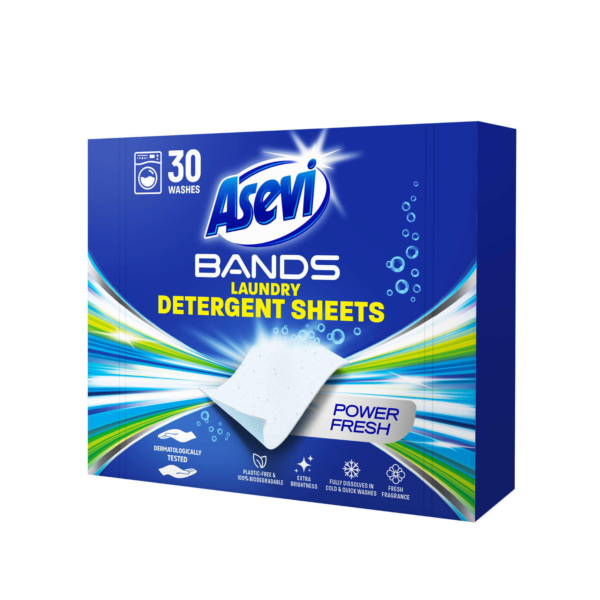 Asevi Bands Power Detergent Sheets 30s