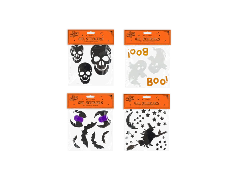 Assorted Halloween Gel Window Stickers