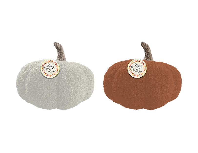 Autumn Boucle Pumpkin Cushion 28cm