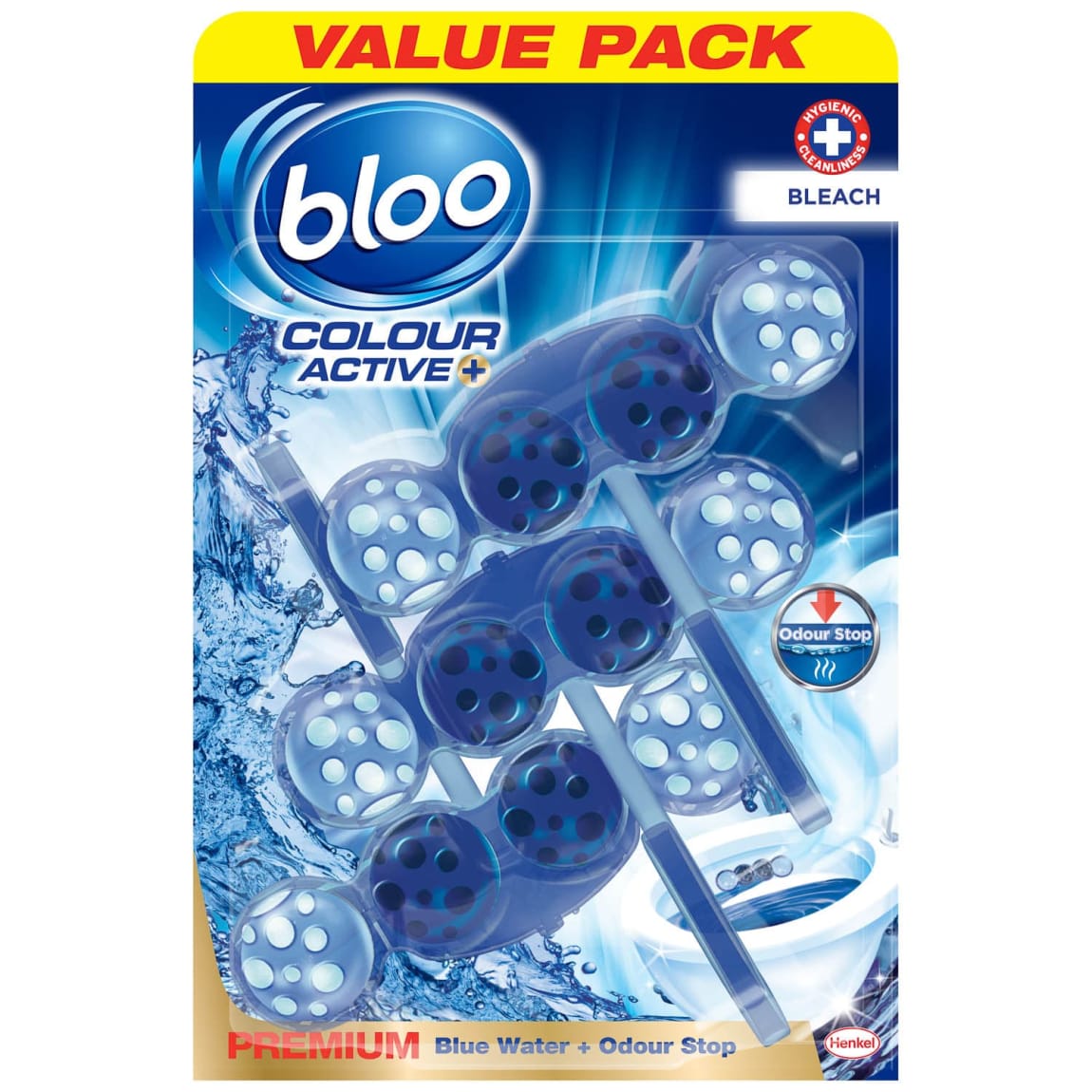 Bloo Colour Active Toilet Rim Block Bleach 3 x 50g