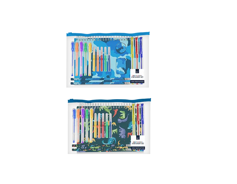 Boys Stationery Set Dinosaur / Camo 18pk