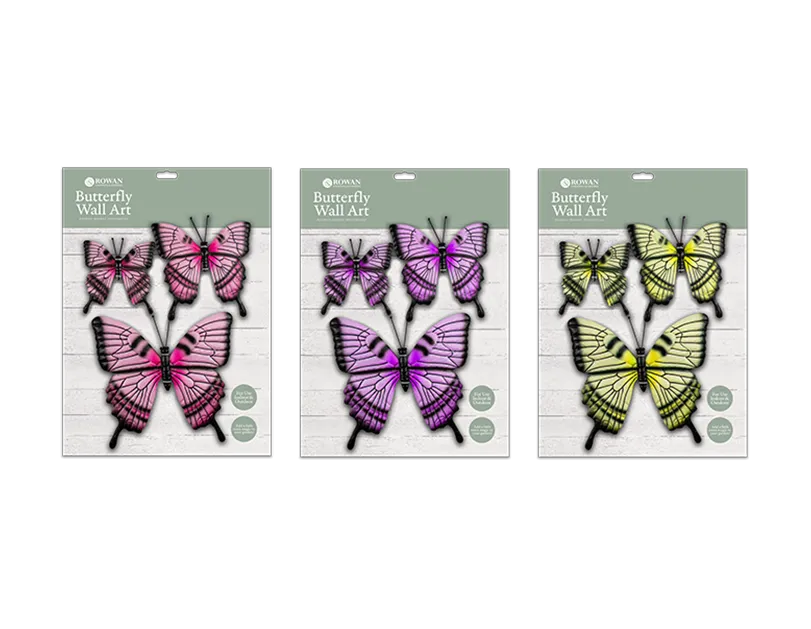 Butterfly Wall Decorations 3pk