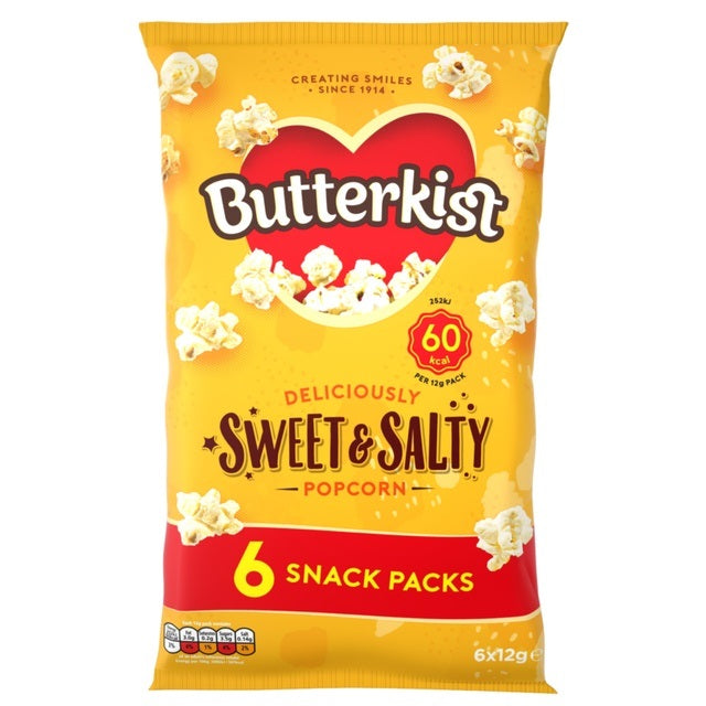 Butterkist Sweet & Salted Popcorn Snack Packs 6pk