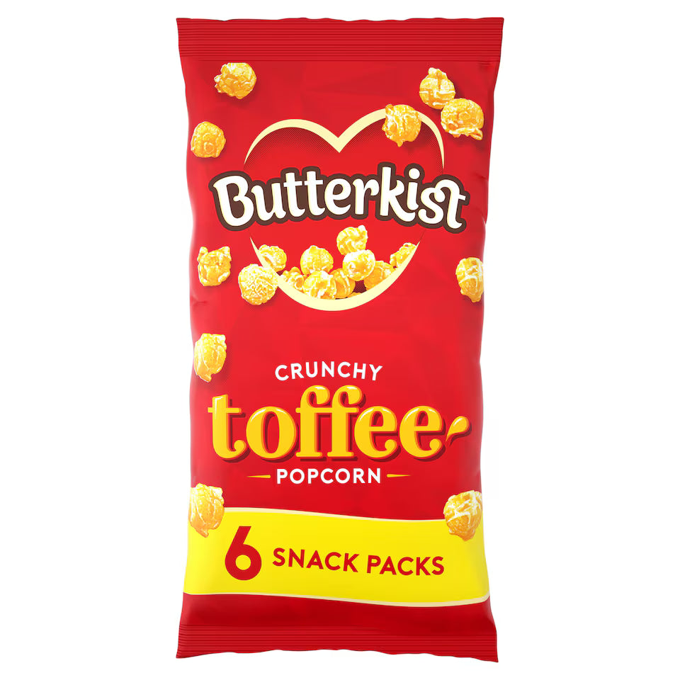 Butterkist Crunchy Toffee Popcorn Snack Packs 6pk