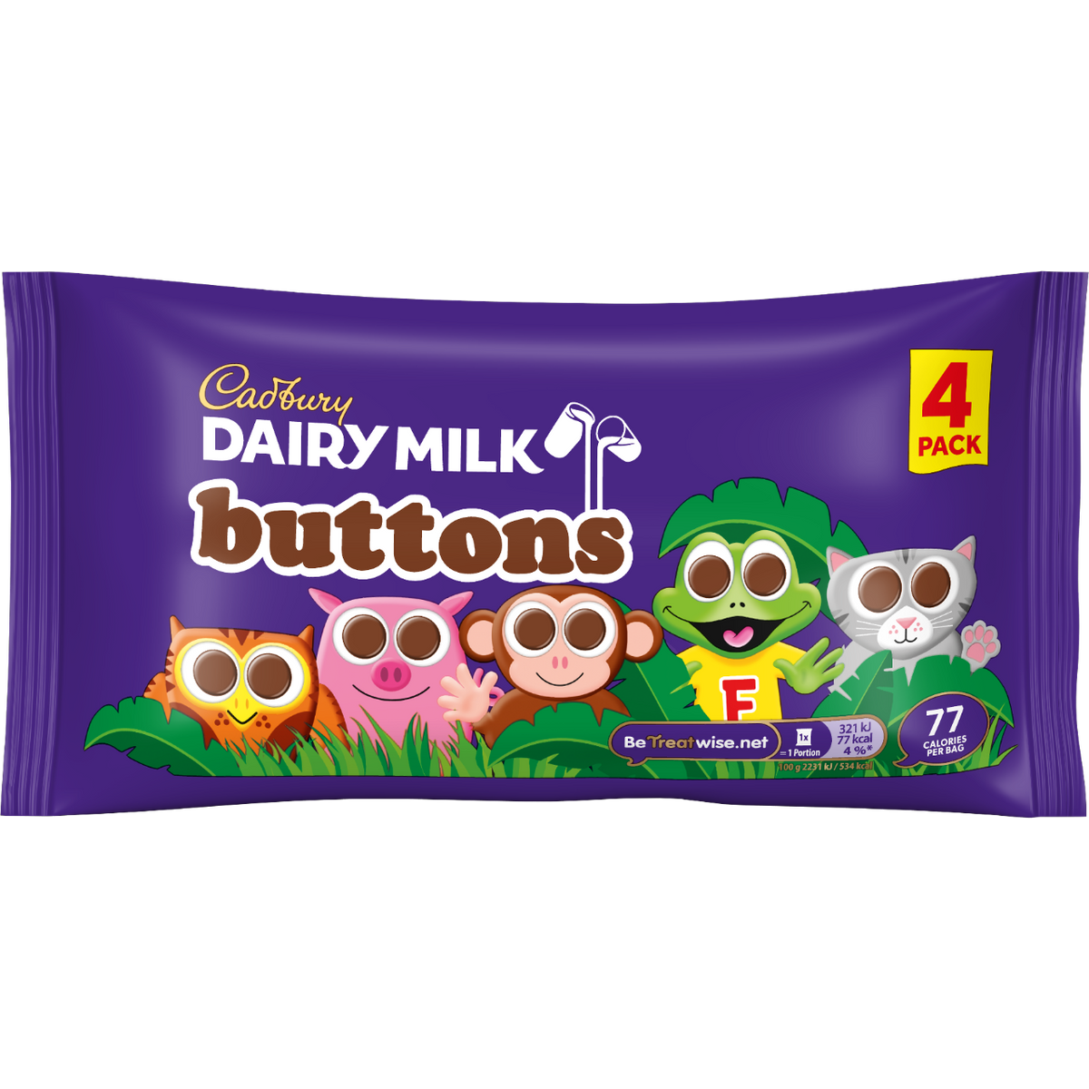 Cadbury Dairy Milk Buttons 4pk 57.6g