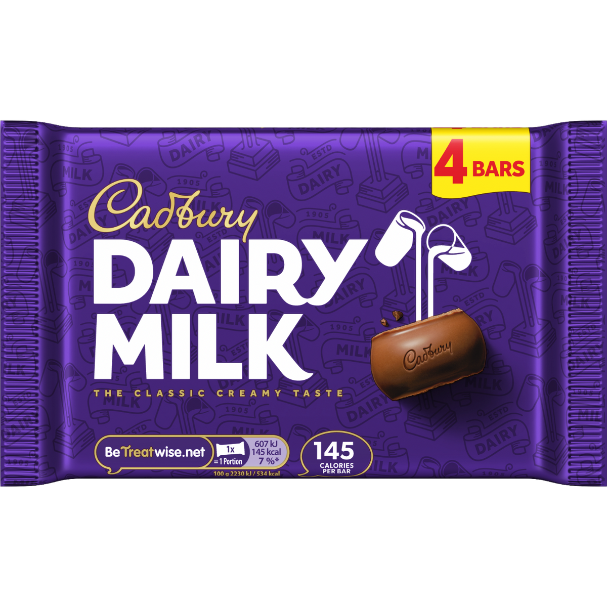 Cadbury Dairy Milk Chocolate Bar 4pk