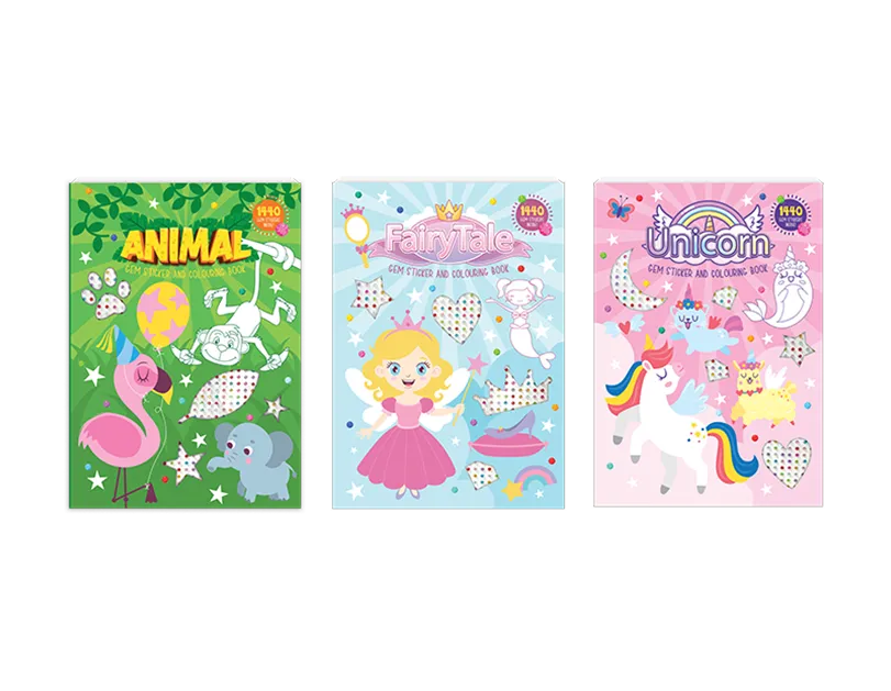 Gem Sticker And Colouring Book