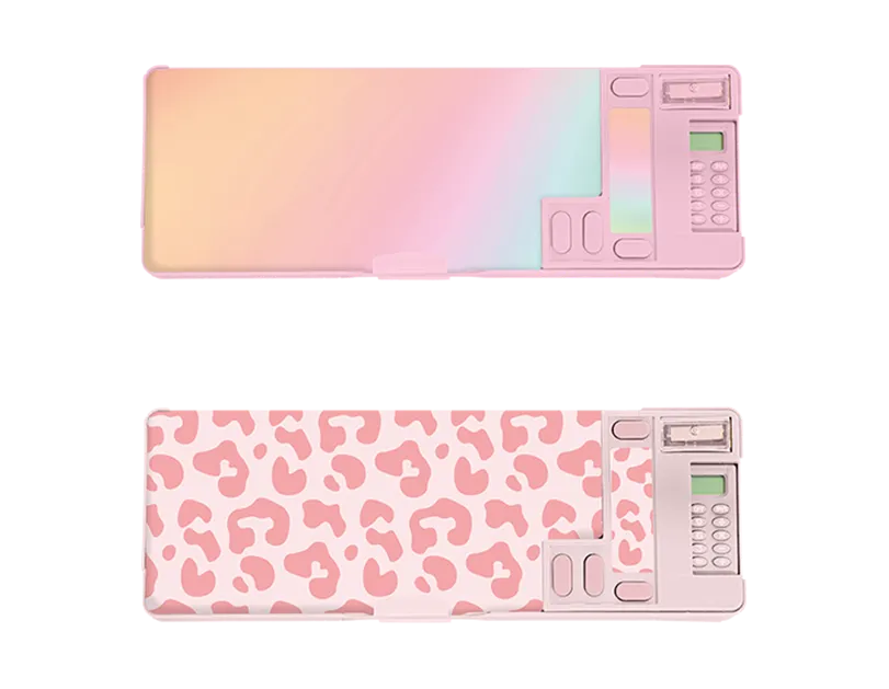 Girls Multifunctional Pencil Case Pastel / Animal Print