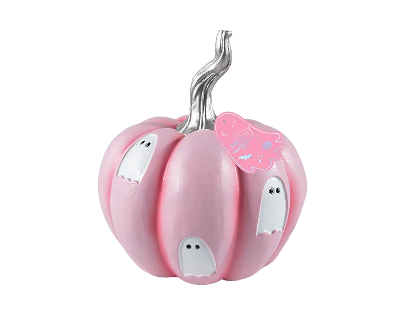 Halloween Pink Debossed Ghost Pumpkin