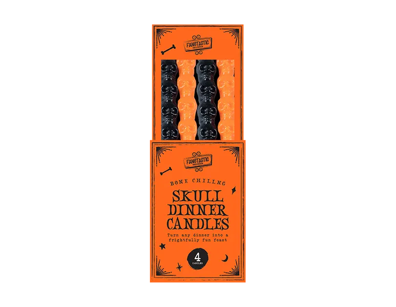 Halloween Skull Dinner Candles 4pk