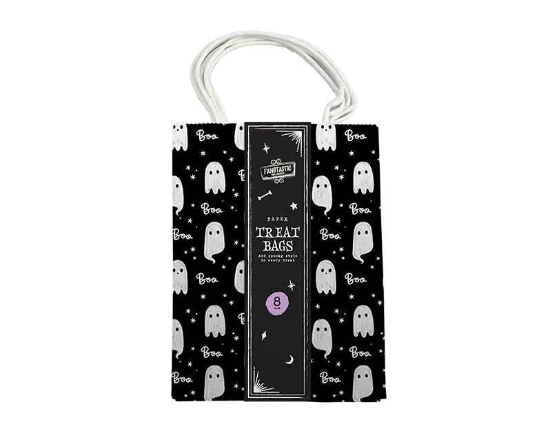 Halloween Ghost Paper Treat Bags 8pk