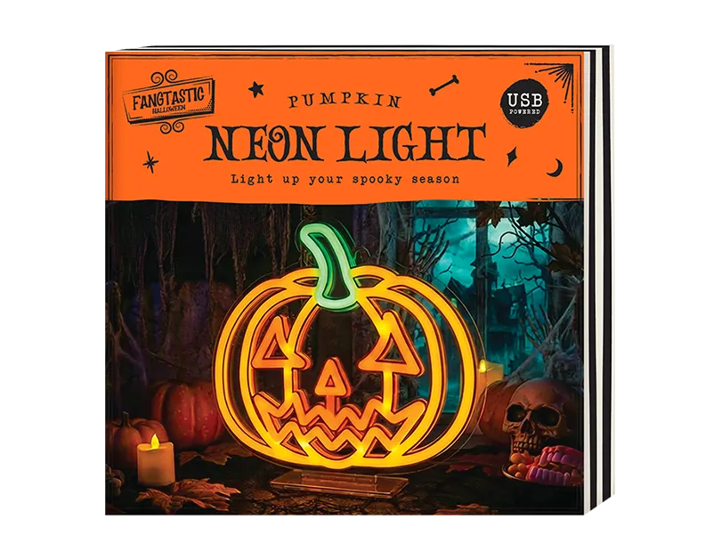 Pumpkin Neon Light on Stand