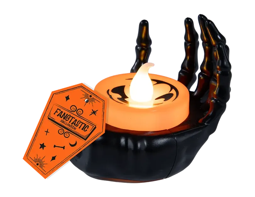 Halloween Skeleton Hand with LED Candle
