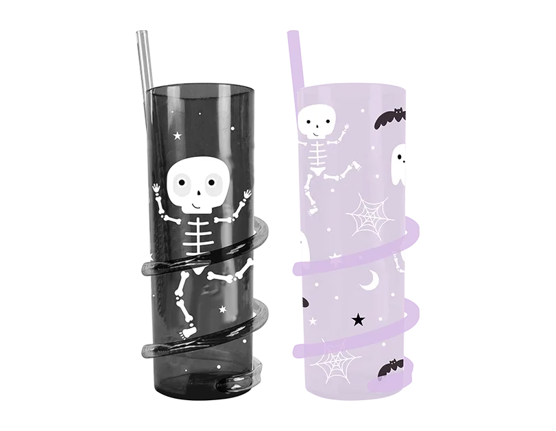 Halloween Spiral Straw Tumbler