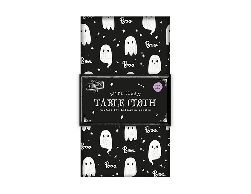 Halloween Wipe Clean Ghost Tablecloth 132x178cm