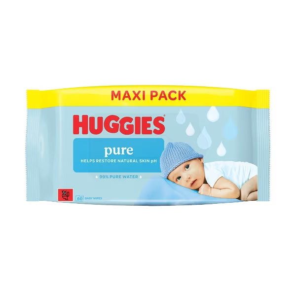 Huggies Baby Pure Wipes 60pk