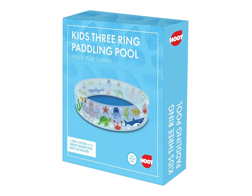 Kids 3 Ring Paddling Pool 1.22m x 0.25m