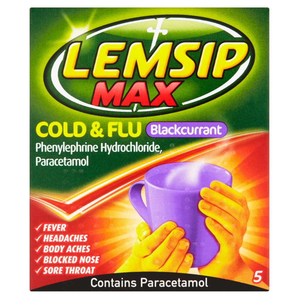 Lemsip Cold & Flu Blackcurrant 6pk