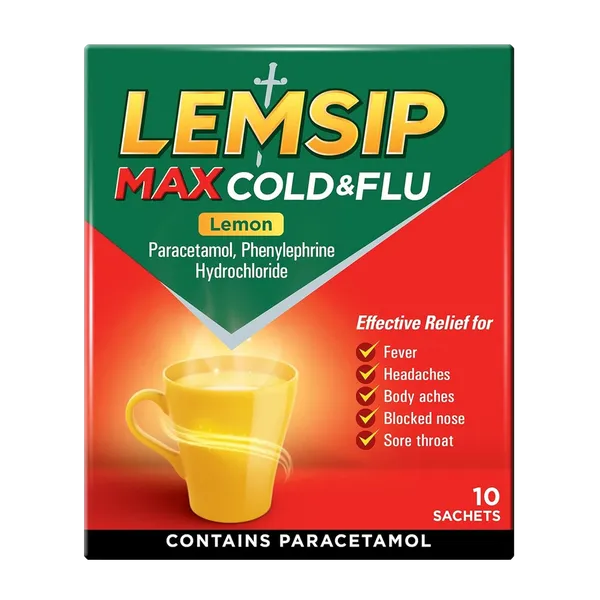 Lemsip Max Cold & Flu Sachet Lemon 10pk