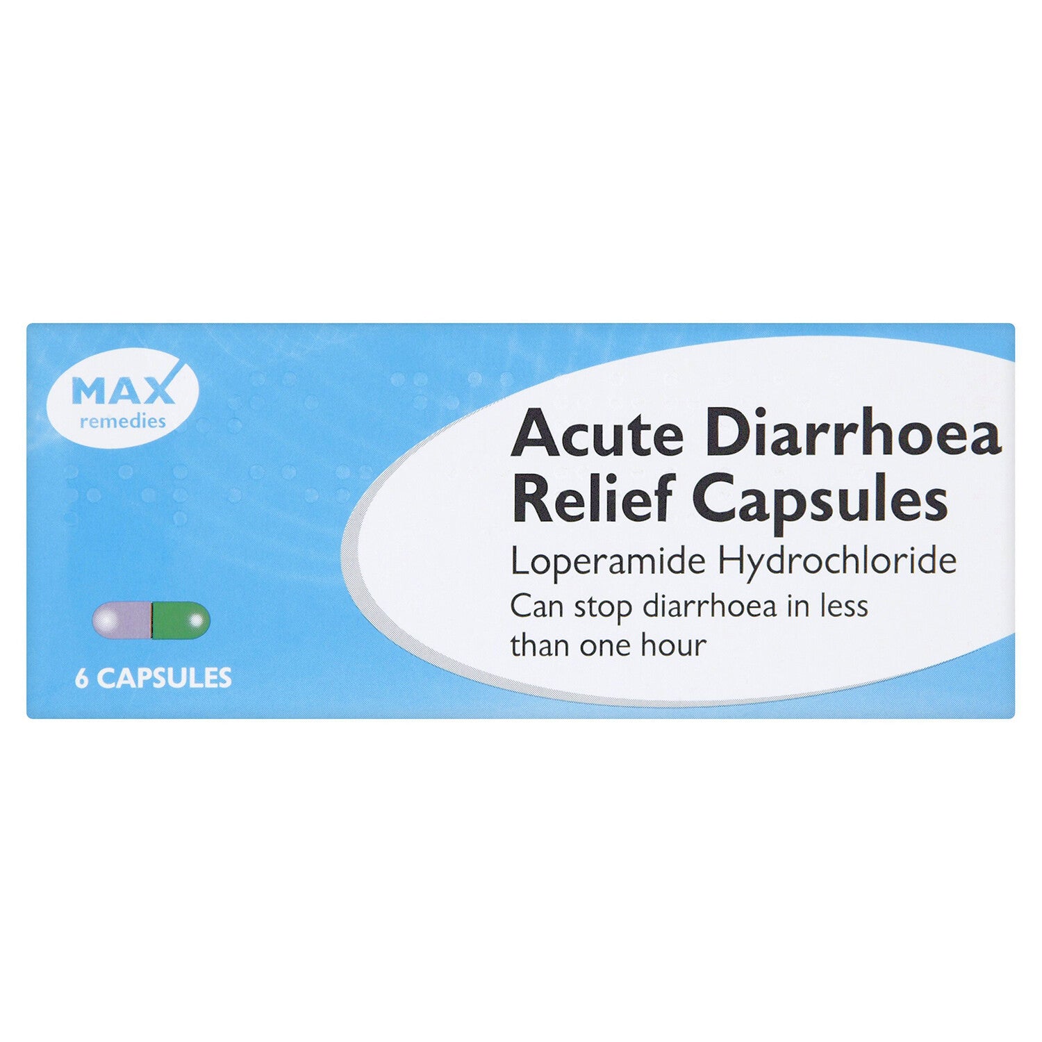 Max Remedies Acute Diarrhoea Relief Capsules 6pk