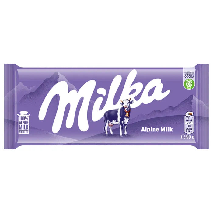 Milka Alpine Milk Chocolate Bar 90g