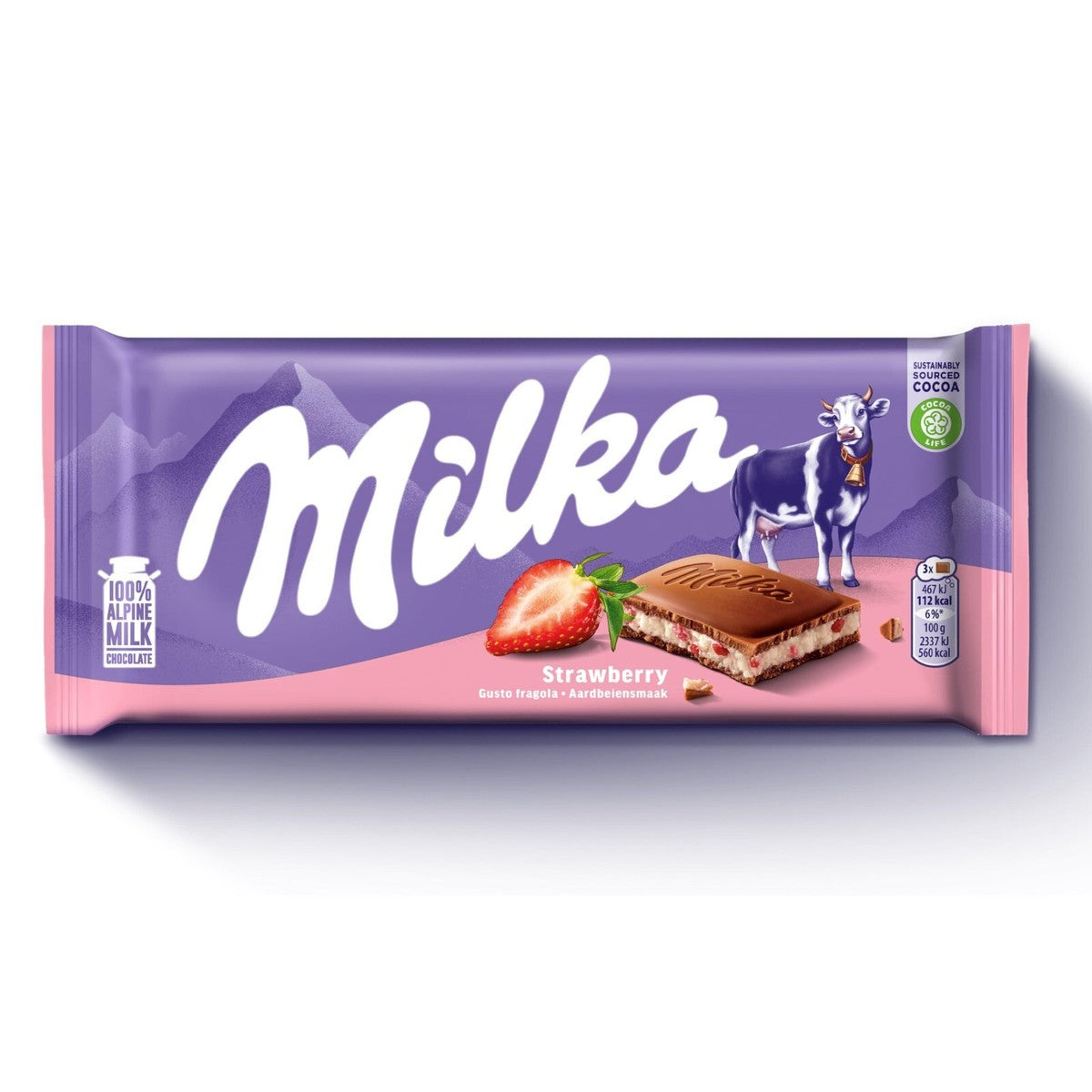 Milka Strawberry Chocolate Bar 100g