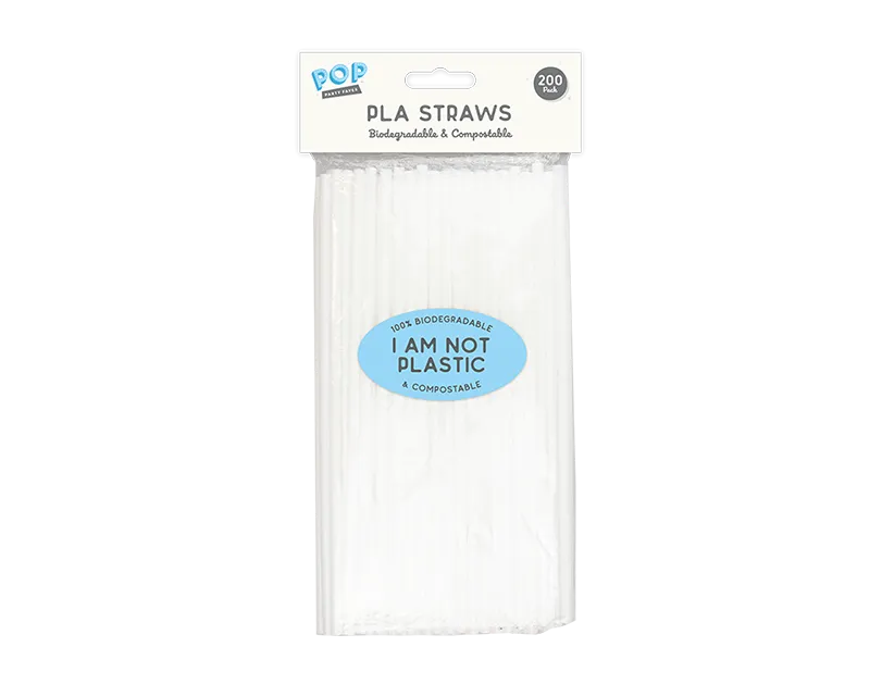 Biodegradable Plastic Straws 200pk