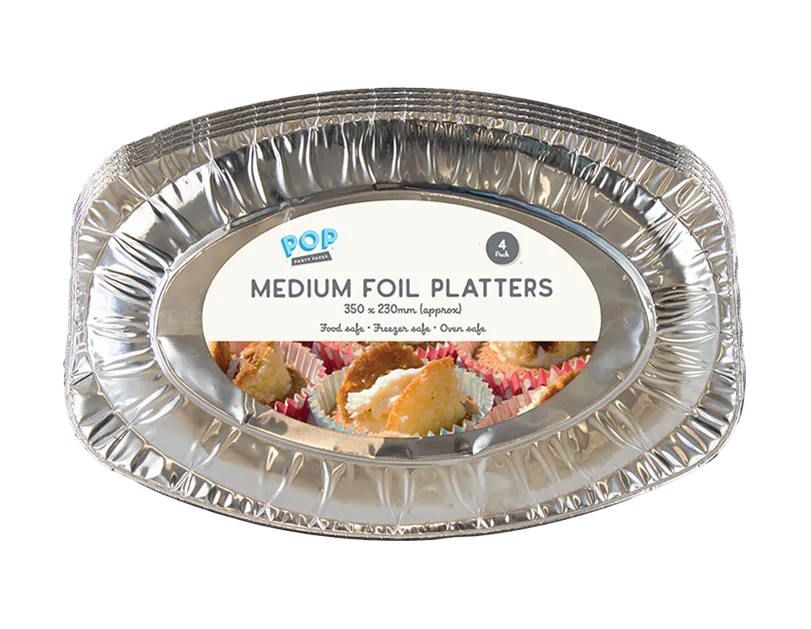 Medium Foil Platters 4pk