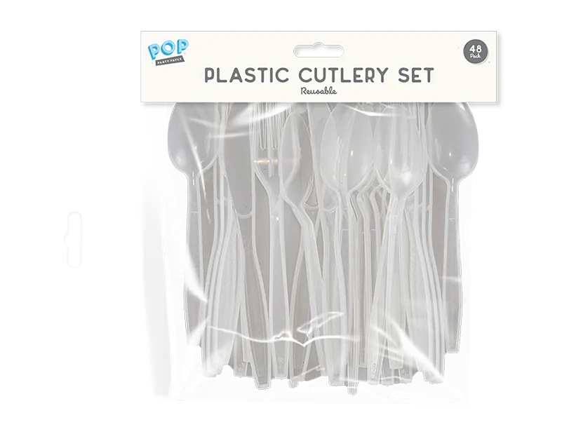 Reusable Plastic Cutlery Set 48pk