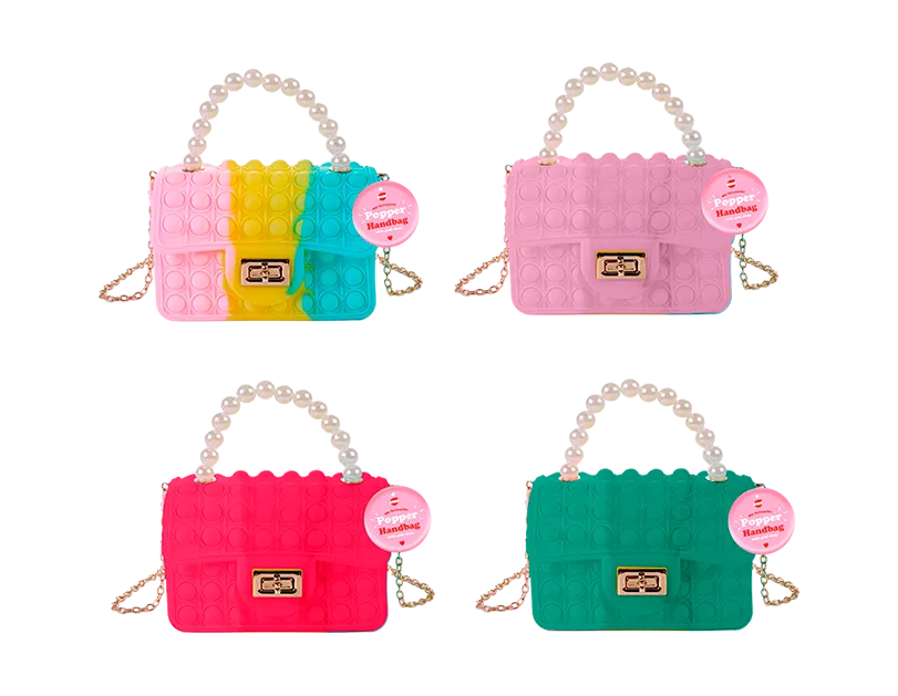 Popper Handbag With Gold Clasp