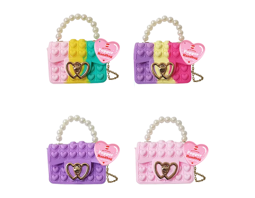 Popper Handbag with Gold Heart Clasp