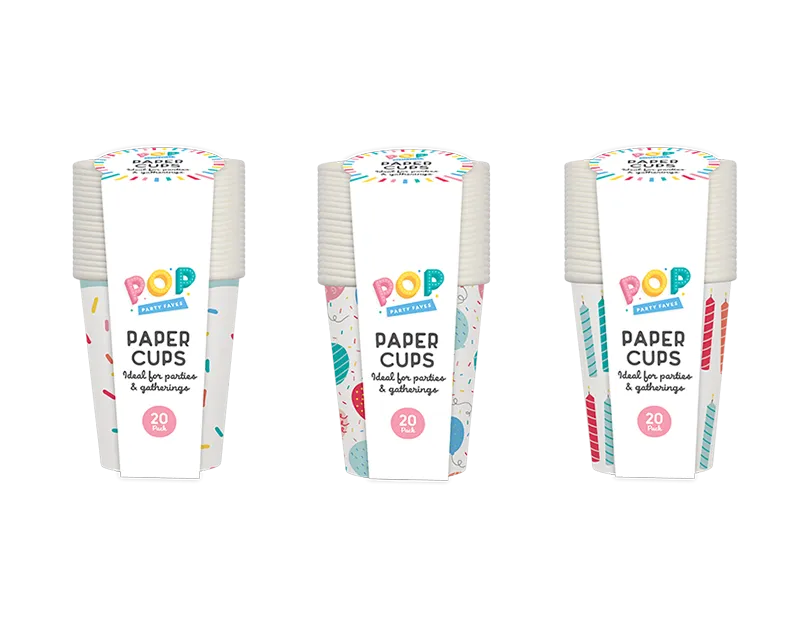 Printed Paper Cups 20pk