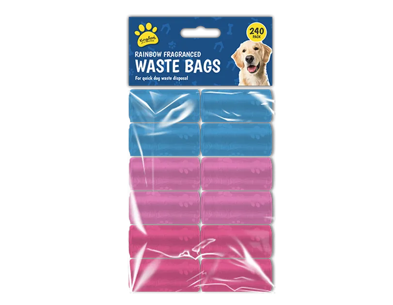 Rainbow Fragranced Dog Poo Bags 240pk