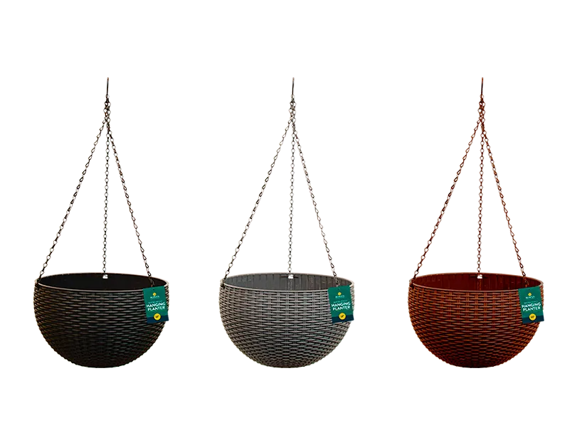 Rattan Effect Hanging Basket