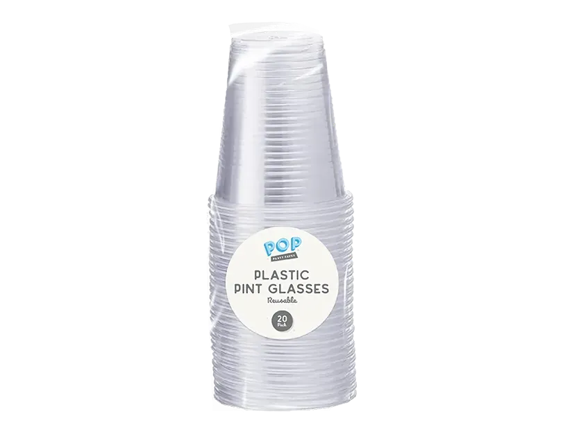Plastic Pint Glasses 20pk