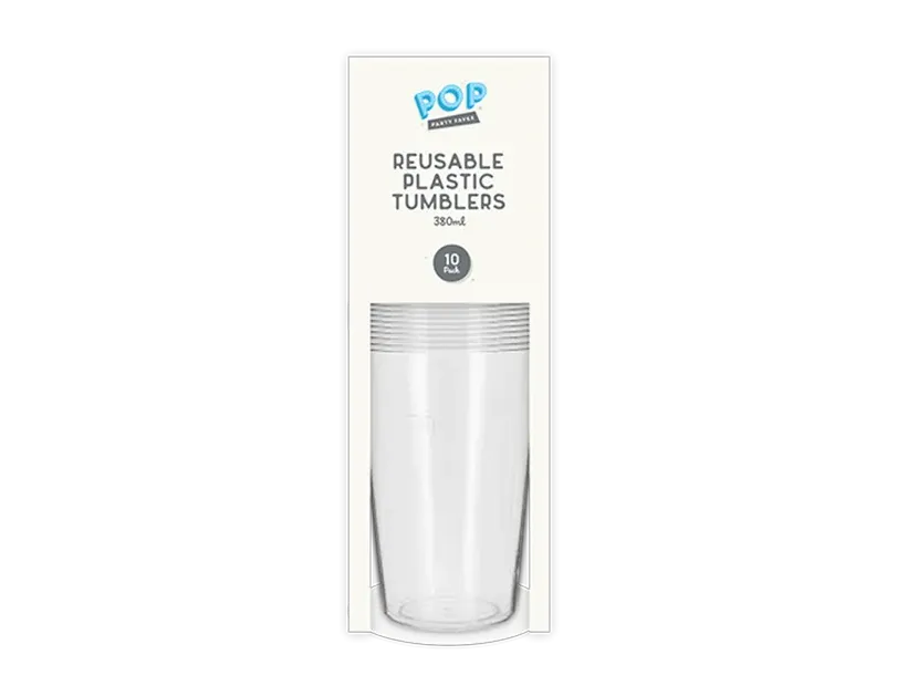 Reusable Plastic Tumblers 380ml 10pk