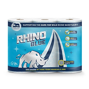 Rhino Blue Kitchen Roll 3ply 3pk