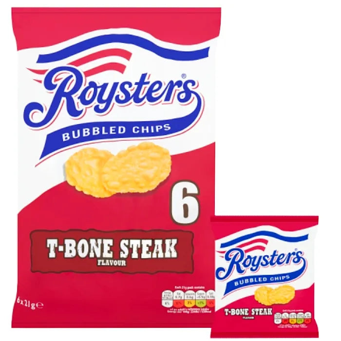 Roysters T-Bone Steak Crisps 6pk