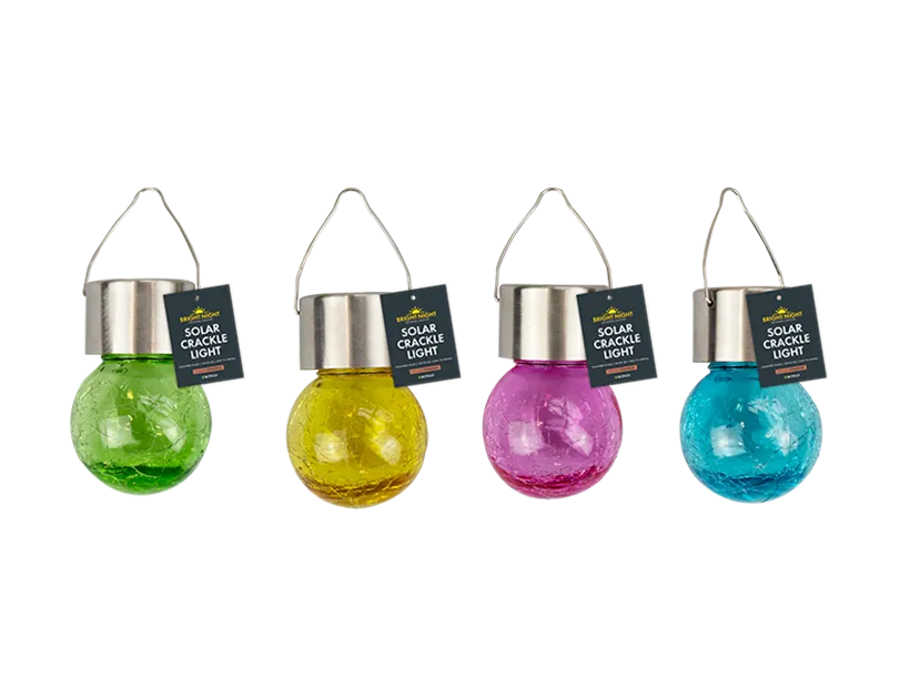 Solar Coloured Glass Crackle Ball Light