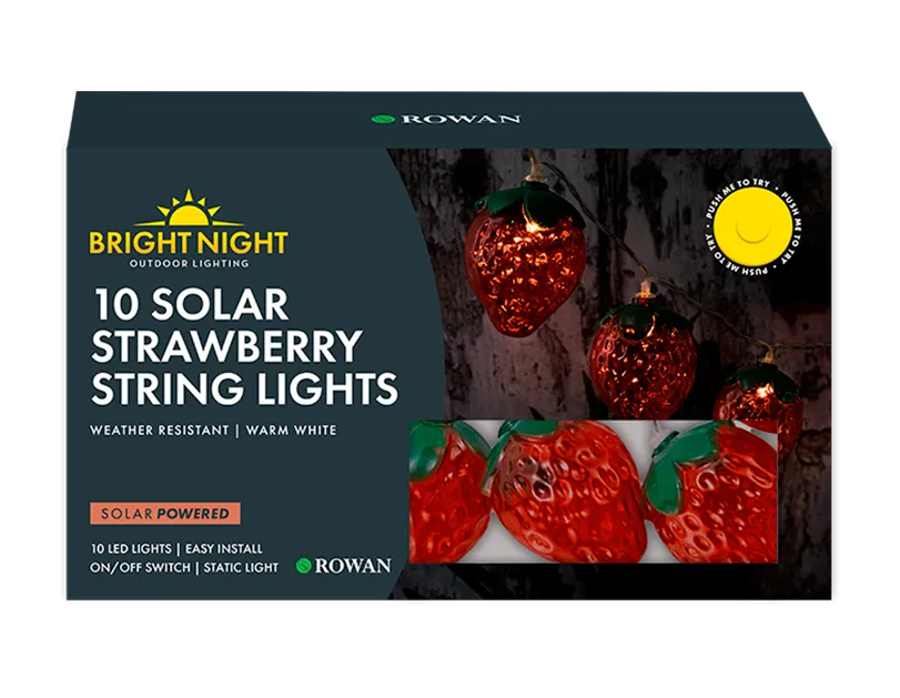 Solar LED Strawberry String Lights 10pk