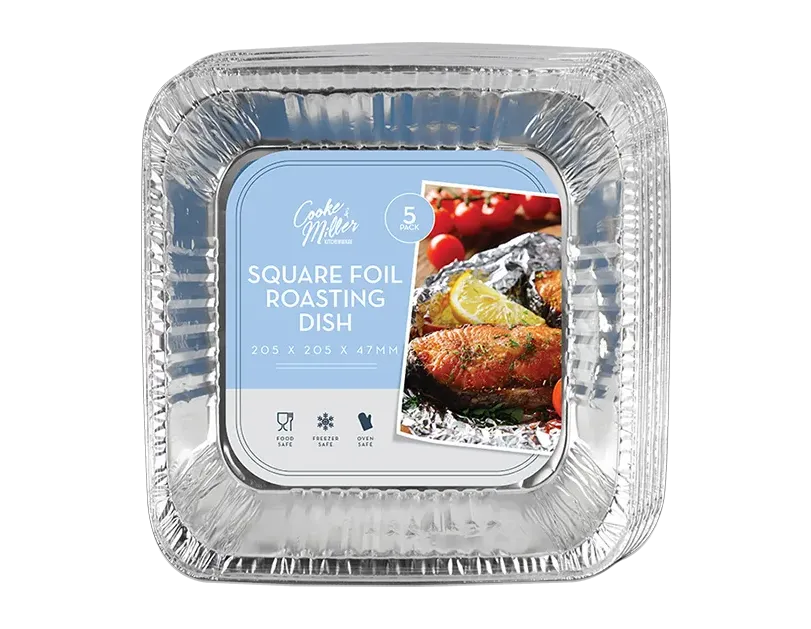 Square Foil Roasting Dishes 5pk