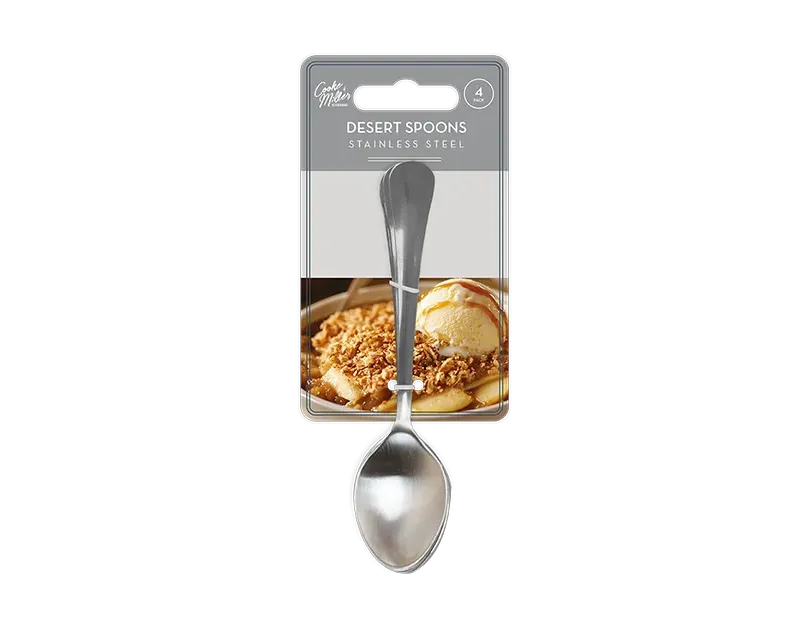 Stainless Steel Dessert Spoons 4pk